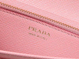 Wiberlux Prada Metal Logo Detail Flap Real Leather Long Wallet One Size Light Pink