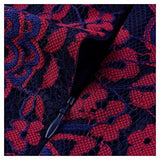 Miusol Vintage Floral Lace 23 Sleeve Cocktail Evening Party Dress Dark Red And Purple Large