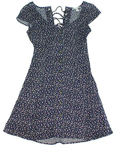 Button Front Shirtdress 028 Small Blue