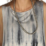 Sleeveless Tie Dye W/Fringe Top Xl Blue