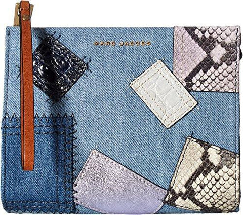 Marc Jacobs Denim Patchwork Clutch Pouch Denim Multi Handbag