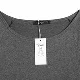 Creti Casual Long Sleeve Loose Batwing Knitted Pullover Sweater Tee Tops