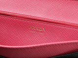 Wiberlux Prada Metal Logo Detail Contrast Interior Long Wallet One Size Black_Pink
