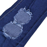 Vicvik Knee Skinny Denim Distressed Ripped Boyfriend Jeans L
