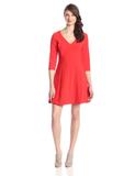 Nat Colette Double Luxe Long Sleeve Dress Red Hot 2